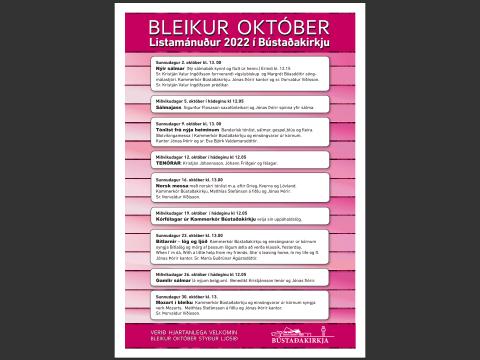 Bleikur október í Bústaðakirkju