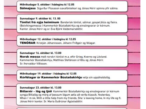 Bleikur október í Bústaðakirkju