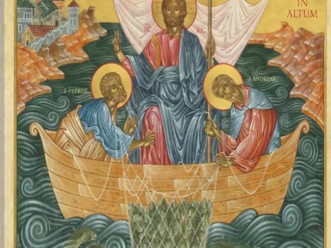 Jesús, Pétur og fiskar