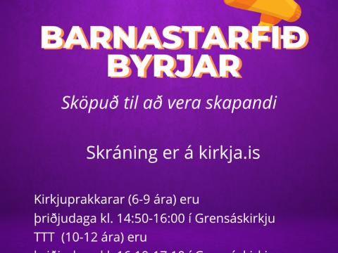 Barnastarfið byrjar