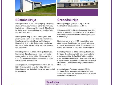 Helgihald um bænadaga og páska 2024