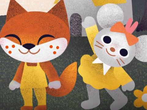 Rebbi og Mýsla kát og hress